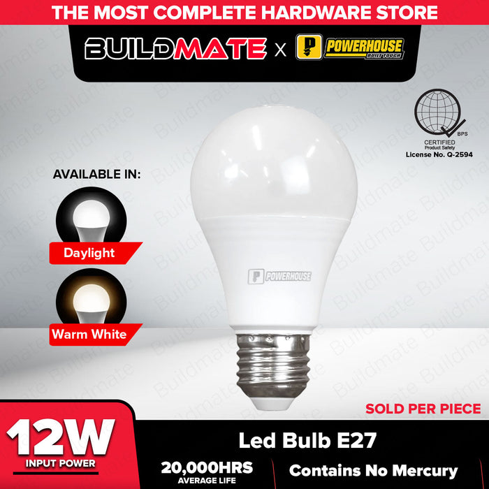 LIGHTHOUSE LED Bulb E27 (PREMIUM) 12W A60 DAYLIGHT | WARM WHITE SOLD PER PIECE •BUILDMATE•