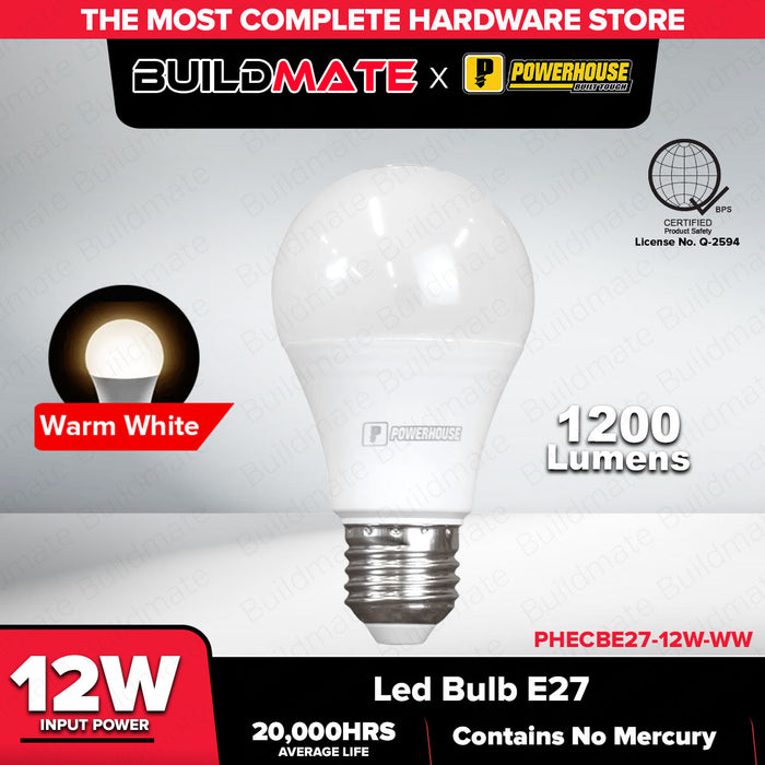 LIGHTHOUSE LED Bulb E27 (PREMIUM) 12W A60 DAYLIGHT | WARM WHITE SOLD PER PIECE •BUILDMATE•