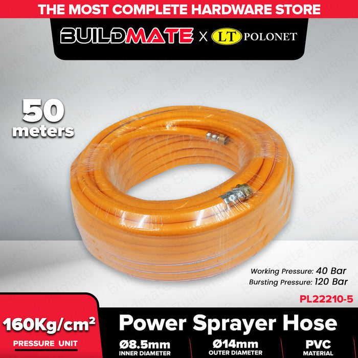 BUILDMATE x POLOLOCK Power Sprayer Hose Orange – 10m / 15m / 20m / 30m / 50m / 100m High-Pressure PVC Hose for Spraying & Cleaning