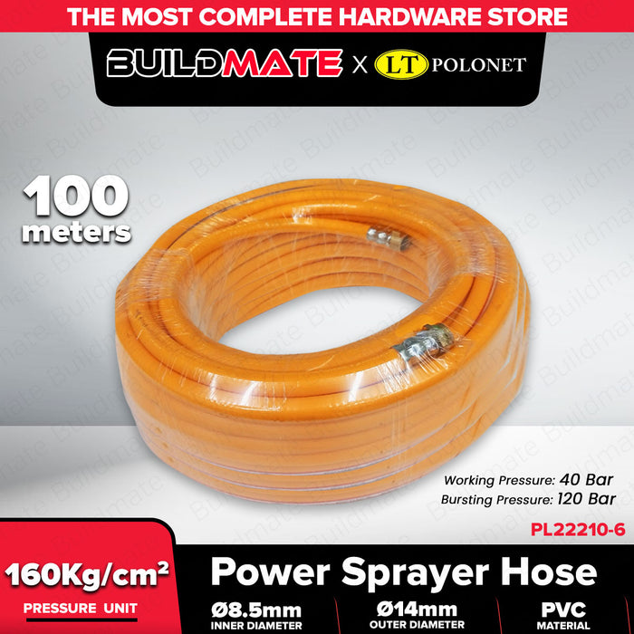 BUILDMATE x POLOLOCK Power Sprayer Hose Orange – 10m / 15m / 20m / 30m / 50m / 100m High-Pressure PVC Hose for Spraying & Cleaning