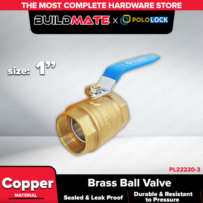 BUILDMATE x POLOLOCK Brass Ball Valve – Heavy Duty & Leak-Proof | Available in 1/2" to 2" Sizes 