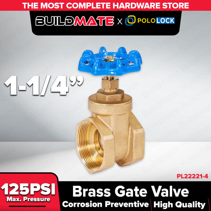 Buildmate x Pololock Brass Gate Valve 1/2–2 Inch PL22221 Series Heavy Duty Water Shutoff