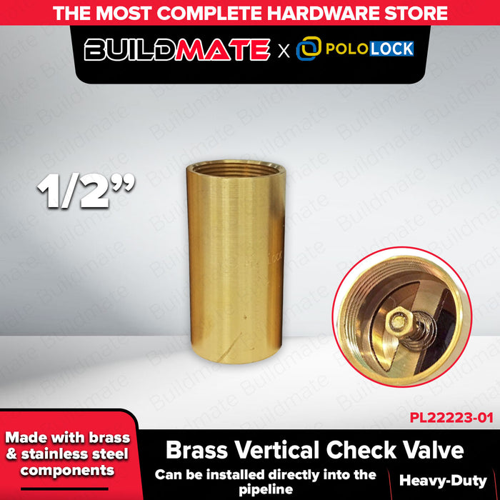 Buildmate x POLOLOCK Brass Vertical Check Valve ½, ¾, 1