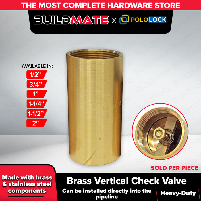 Buildmate x POLOLOCK Brass Vertical Check Valve ½, ¾, 1