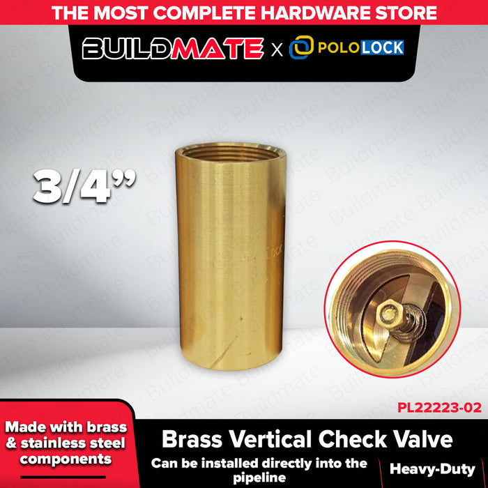 Buildmate x POLOLOCK Brass Vertical Check Valve ½, ¾, 1