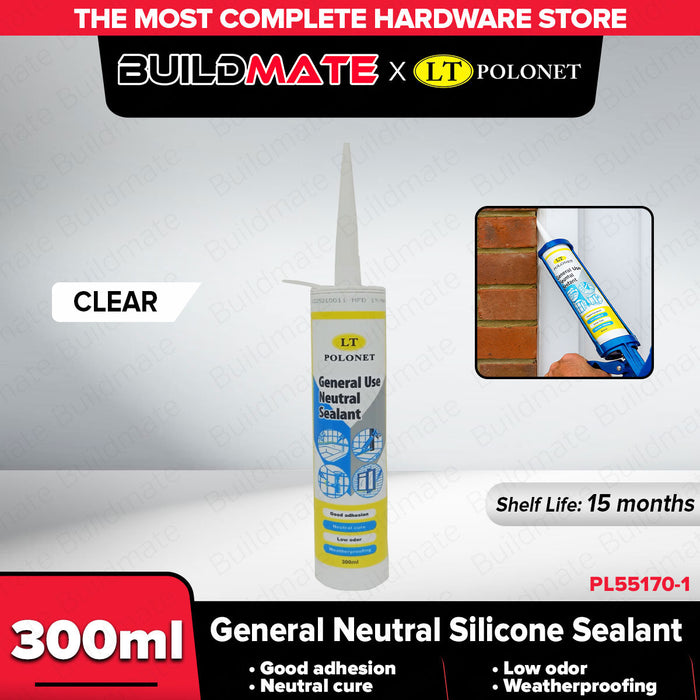 BUILDMATE x POLOLOCK by POLONET General Use Neutral Silicone Sealant 300ml