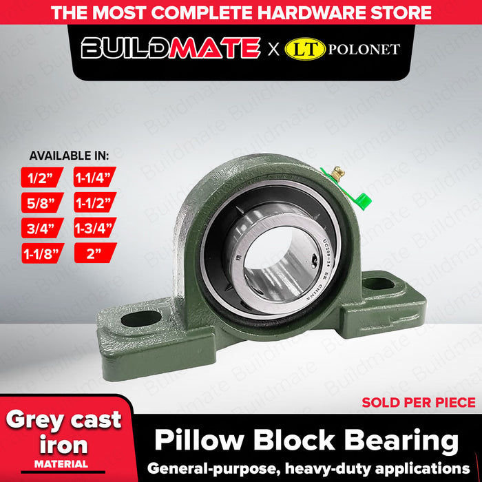 BUILDMATE x POLOLOCK Pillow Block Bearing – 1/2” to 1-3/4” UCP Series Bearings for Industrial & Mechanical Applications