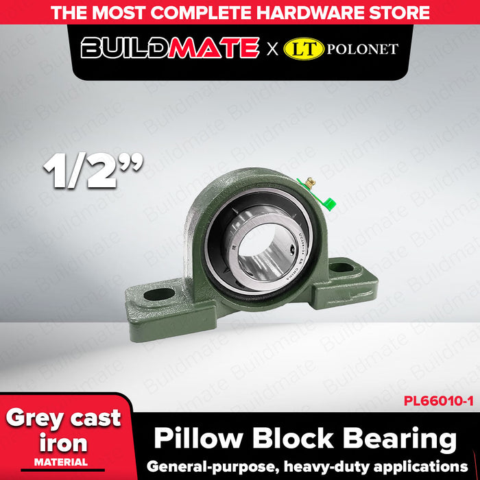 BUILDMATE x POLOLOCK Pillow Block Bearing – 1/2” to 1-3/4” UCP Series Bearings for Industrial & Mechanical Applications