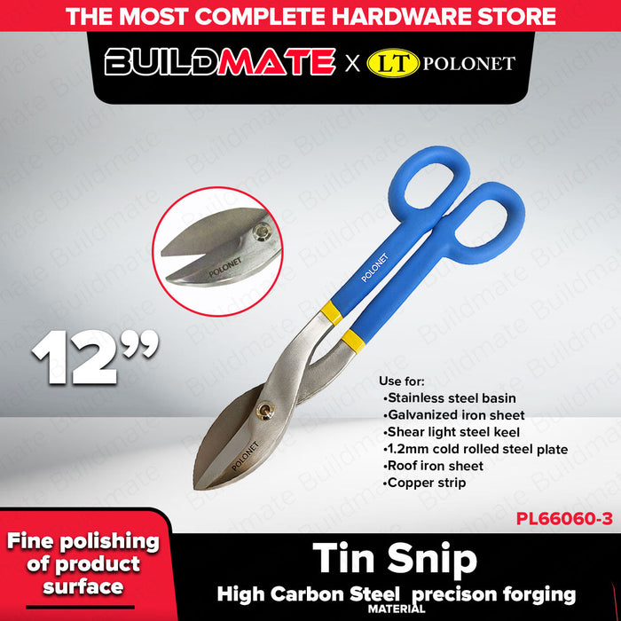 BUILDMATE x POLOLOCK by POLONET Tin Snip 8” / 10” / 12” / 14” / 16” – Heavy Duty Metal Cutting Shears