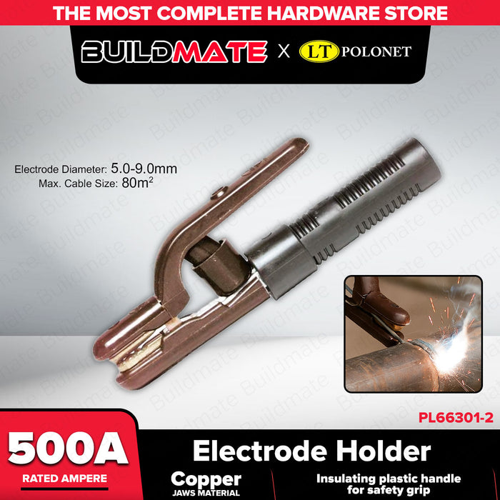 BUILDMATE x POLOLOCK by POLONET Electrode Holder 300A / 500A – Heavy Duty Welding Clamp Blister Pack