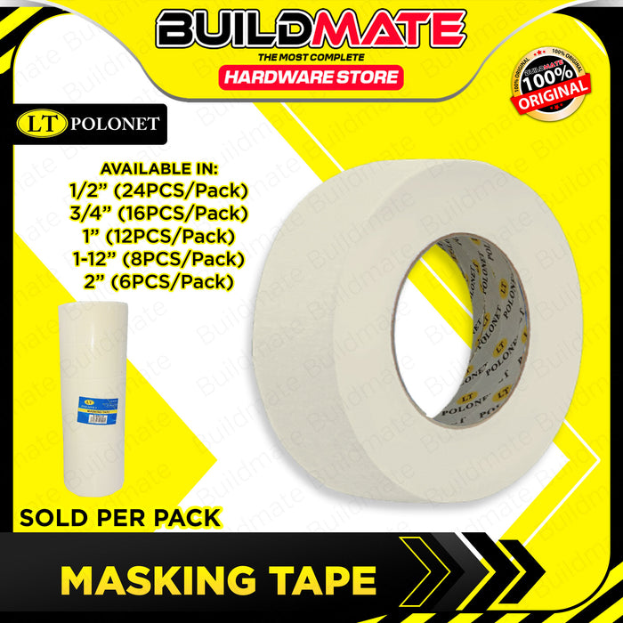 POLONET Masking Tape 1/2" - 2" Inches  [SOLD PER PACK]
