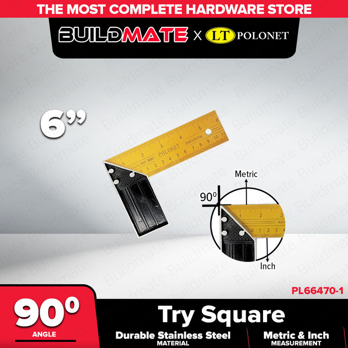BUILDMATE x POLOLOCK x POLONET Try Square – Durable Stainless Steel