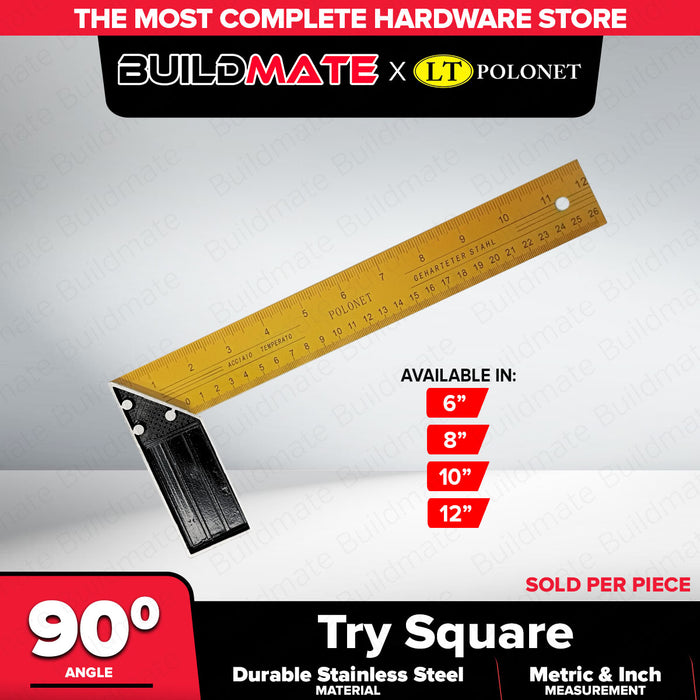 BUILDMATE x POLOLOCK x POLONET Try Square – Durable Stainless Steel