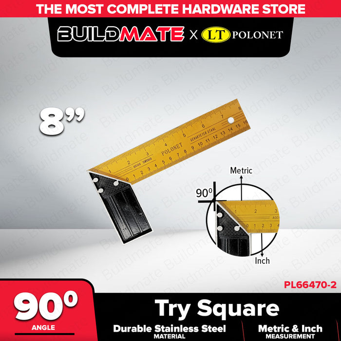 BUILDMATE x POLOLOCK x POLONET Try Square – Durable Stainless Steel