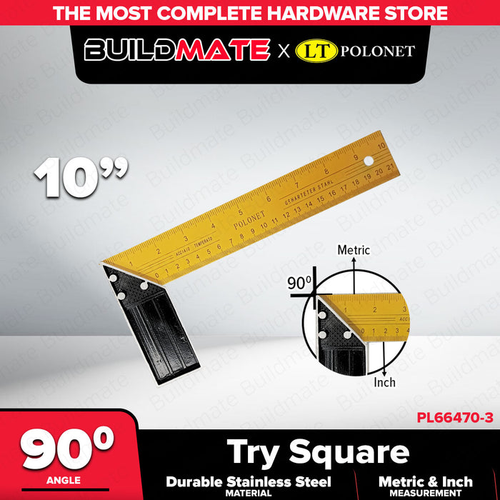 BUILDMATE x POLOLOCK x POLONET Try Square – Durable Stainless Steel