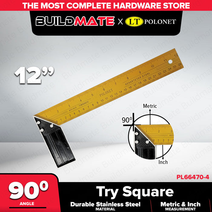 BUILDMATE x POLOLOCK x POLONET Try Square – Durable Stainless Steel