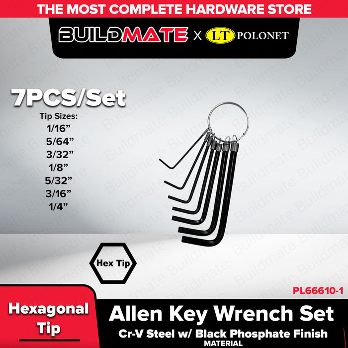 BUILDMATE x POLOLOCK Allen Key Wrench Set – SAE & Metric Sizes | 7pcs / 8pcs / 10pcs / 11pcs Hex Key Set for Repair, Assembly & Maintenance Tools