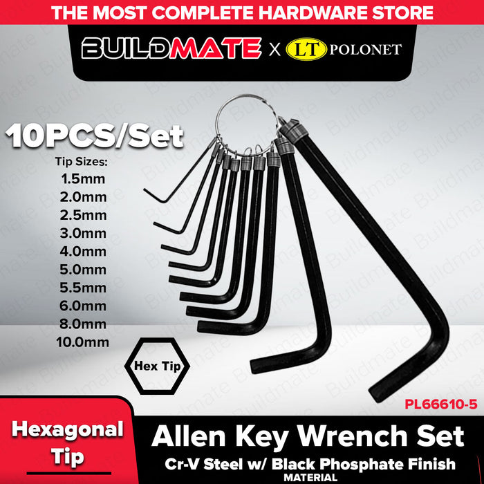 BUILDMATE x POLOLOCK Allen Key Wrench Set – SAE & Metric Sizes | 7pcs / 8pcs / 10pcs / 11pcs Hex Key Set for Repair, Assembly & Maintenance Tools