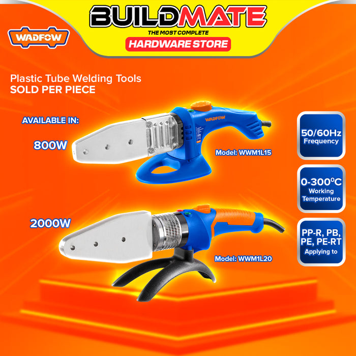 BUILDMATE Wadfow Plastic Tube Welding Tools 800W / 2000W Fusion Machine Pipes Welder Kit Heating Tool Heads Set for PPR and PE - WPT