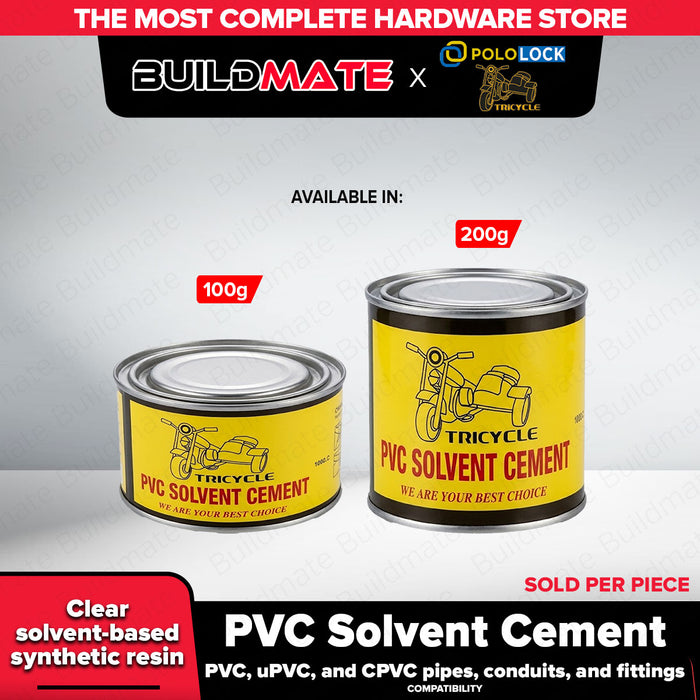 Buildmate x Pololock TR PVC Solvent Cement 100g/200g PVC uPVC CPVC L1081 L1082