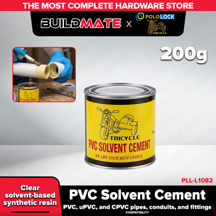 Buildmate x Pololock TR PVC Solvent Cement 100g/200g PVC uPVC CPVC L1081 L1082