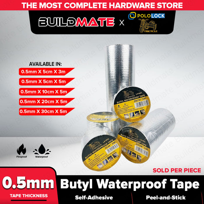 Buildmate x Pololock Tricycle Butyl Waterproof Tape 5-30cm x 3-5M Self-Adhesive L41002-06