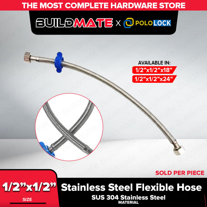 Buildmate x Pololock Polonet Stainless Flexible Hose with Handle 18"/24" SUS 304 PL22170