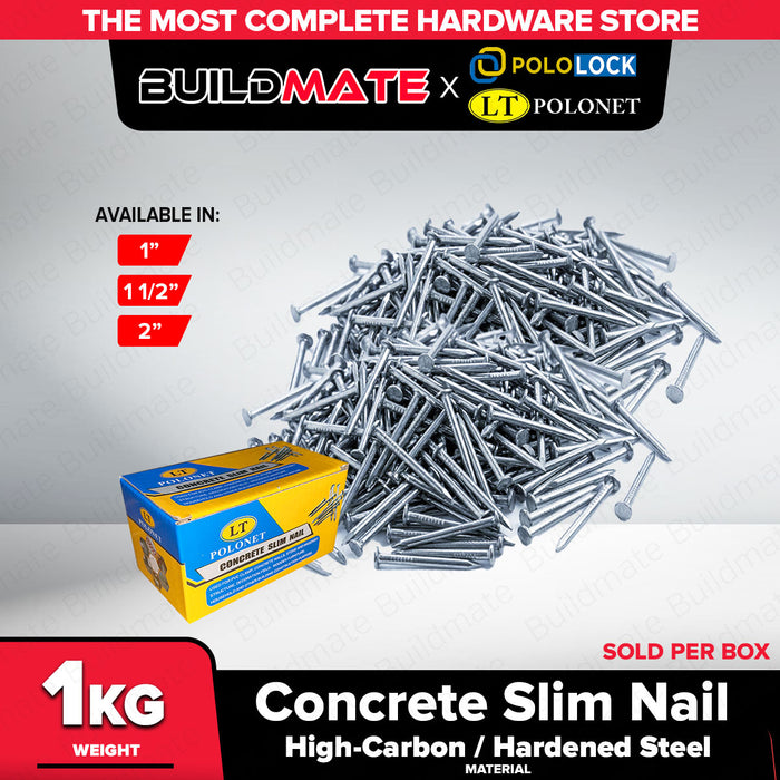 Buildmate x Pololock by Polonet Concrete Slim Nail 1"-2" High-Carbon Hardened Steel 1KG PL55111