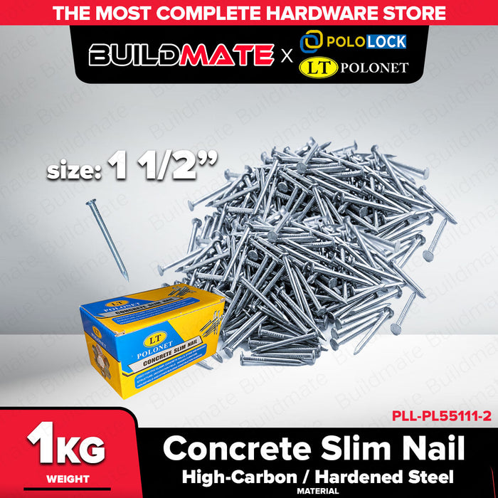 Buildmate x Pololock by Polonet Concrete Slim Nail 1"-2" High-Carbon Hardened Steel 1KG PL55111