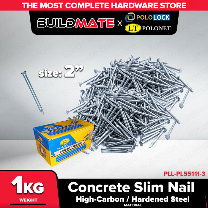 Buildmate x Pololock by Polonet Concrete Slim Nail 1"-2" High-Carbon Hardened Steel 1KG PL55111