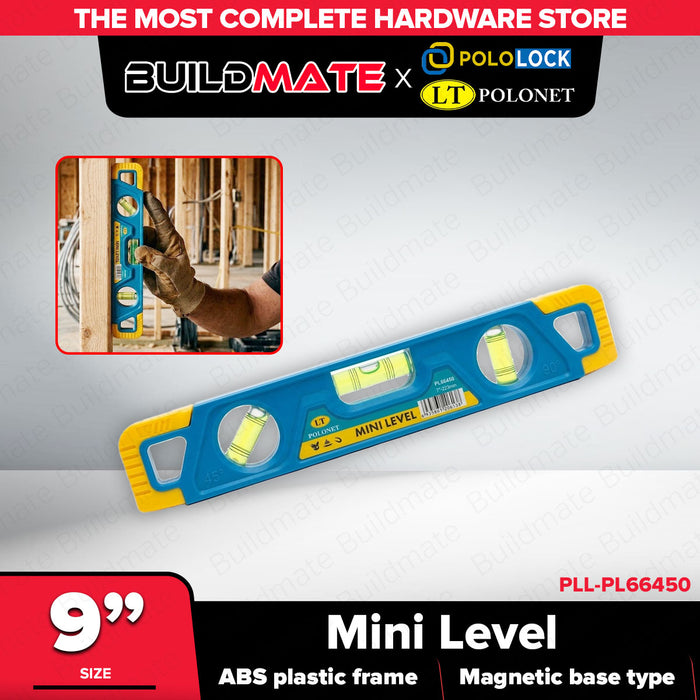 Buildmate x Pololock Polonet Mini Level 9" 225mm Magnetic ABS PL66450