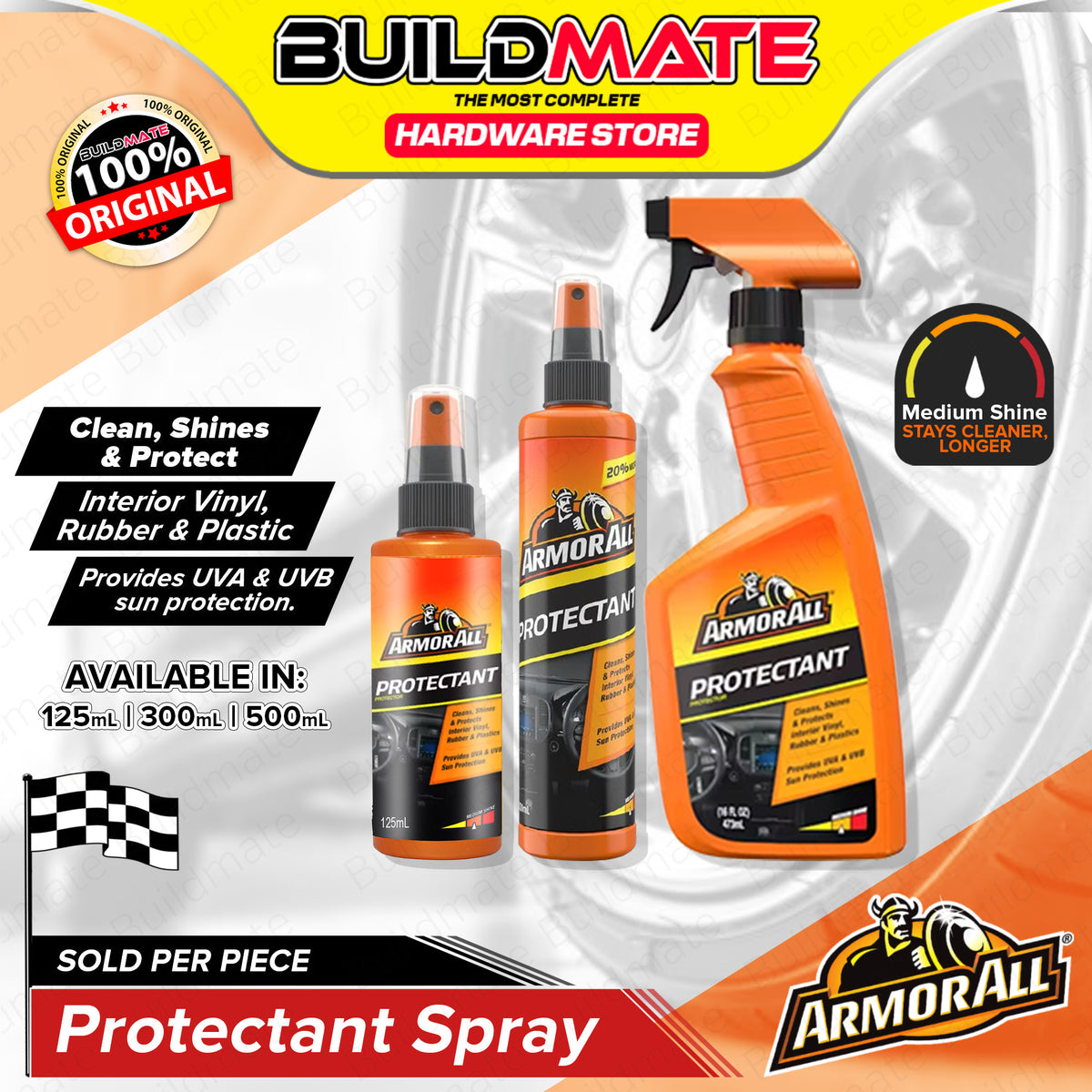 Armor All Protectant Spray – 2-Pack, Shines & Protects Vinyl, Rubber, Leather & Plastic