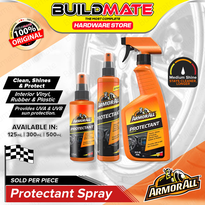 BUILDMATE Armor All Protectant Spray 120ML | 300ML | 500M [SOLD PER PIECE] Gloss Finish Car Care Sprayer Protectant Clean, Shines and Protects Vinyl, Rubber and Plastic Suitable for Automotive Household Usage •