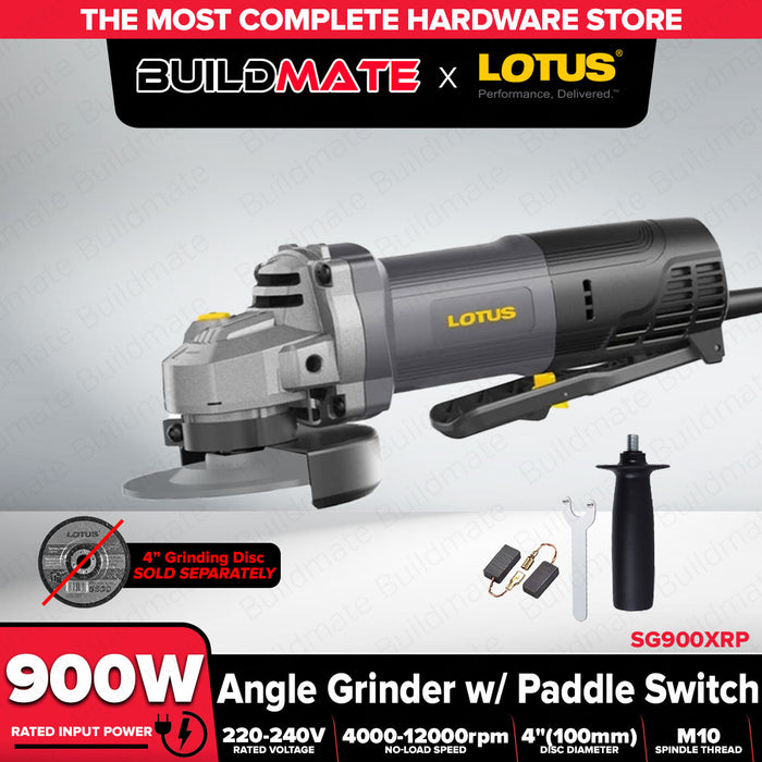 BUILDMATE Lotus 900W Angle Grinder 4 Inches Electric Polishing and Grinding Cutting Power Tool SG900XR-  LPT