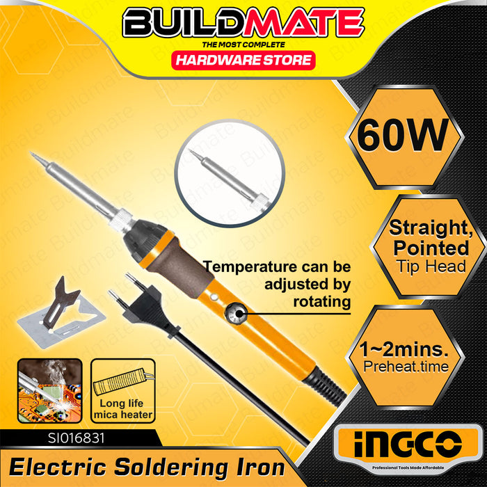 BUILDMATE Ingco Electric Soldering Iron 40W / 60W / 100W Straight / Flat Tip Head Electric Welding Iron Soldering Pen Hand Repair Tools - IHT