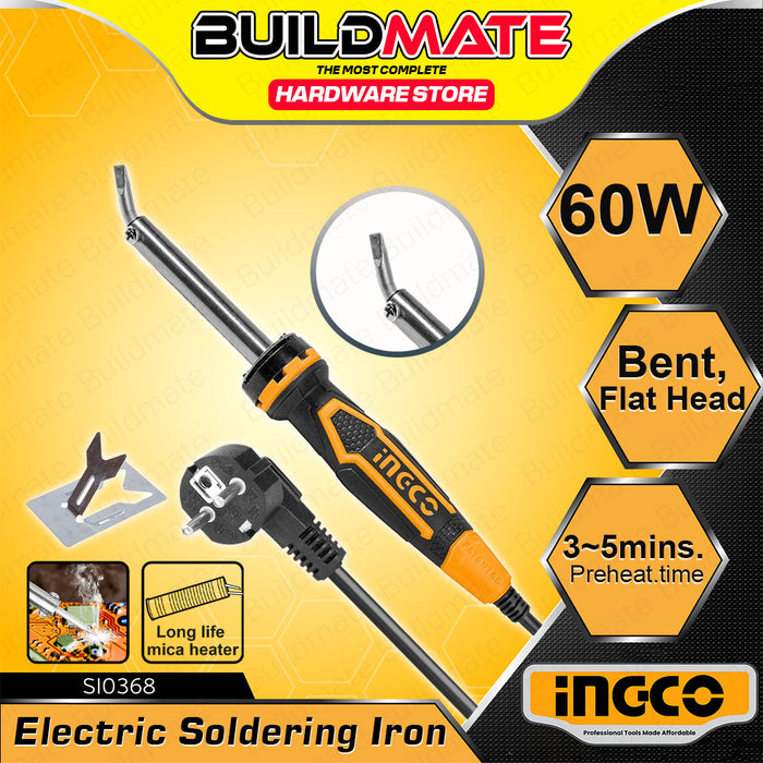 BUILDMATE Ingco Electric Soldering Iron 40W / 60W / 100W Straight / Flat Tip Head Electric Welding Iron Soldering Pen Hand Repair Tools - IHT