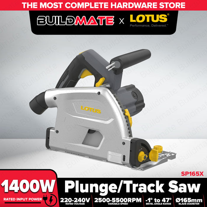 Buildmate x LOTUS 1400W Plunge Track Saw 165mm Variable Speed Circular Saw SP165X LPT