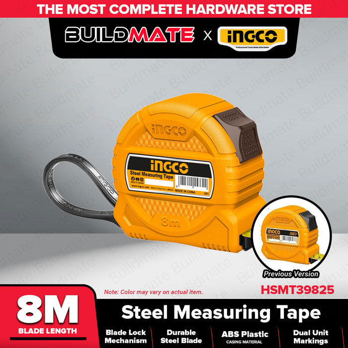 INGCO Steel Measuring Tape 3M | 5M | 8M With Metric And Inch One Button SUPER SELECT [SOLD PER PIECE]•BUILDMATE• HT2