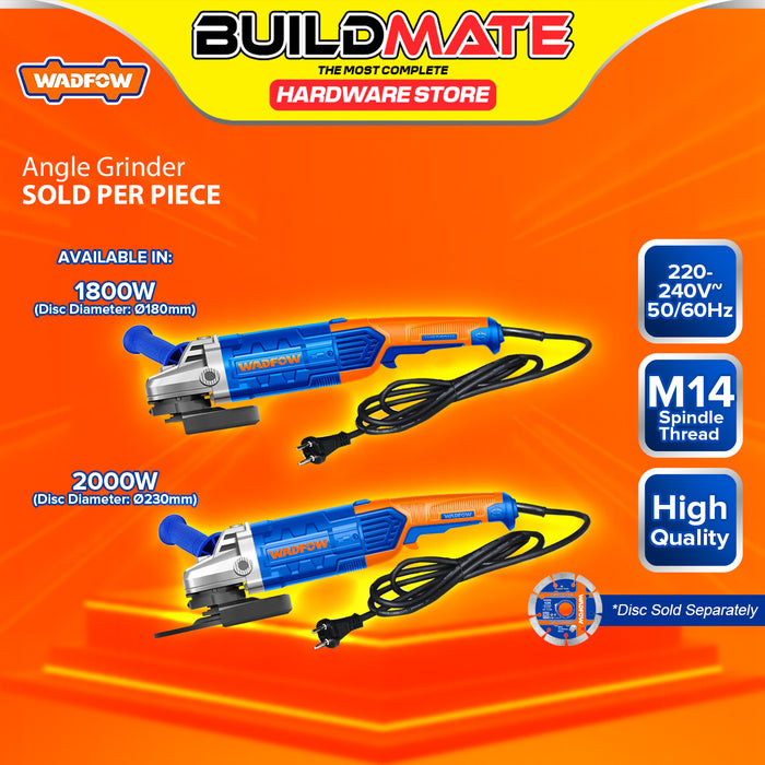 BUILDMATE Wadfow Electric Angle Grinder 1800W / 2000W Polishing & Grinding Machine Rotary Disc Power Tools - WPT