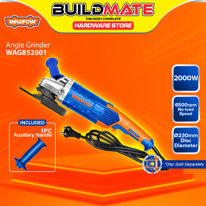 BUILDMATE Wadfow Electric Angle Grinder 1800W / 2000W Polishing & Grinding Machine Rotary Disc Power Tools - WPT