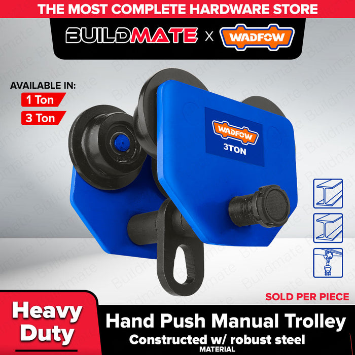 Buildmate x Wadfow Manual Push Trolley 1T/3T Beam Trolley Heavy Duty WCK4510/4530 WHT
