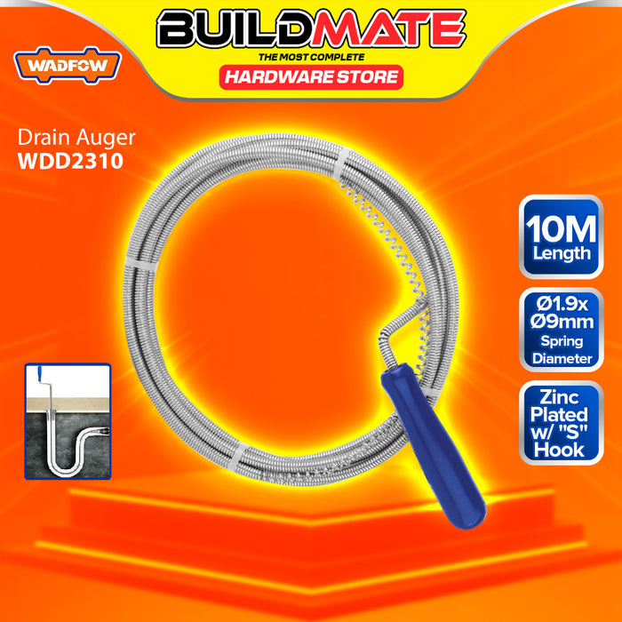 BUILDMATE Wadfow Flexible Plated Spring Steel Drain Auger Wire Sewer Manual Plumbing Snake Sink Cleaner Drain Rod Cable Pipe Auger SOLD PER PIECE - WHT
