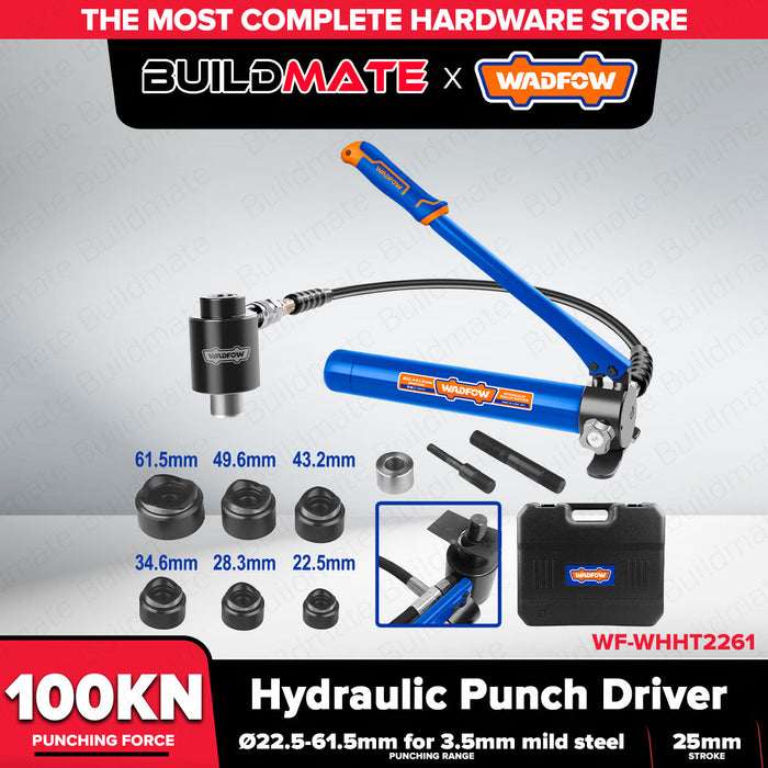 Buildmate x Wadfow Hydraulic Punch Driver 100KN 6 Dies 22.5-61.5mm WHHT2261 WHT