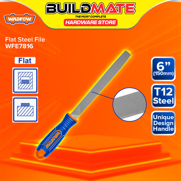 BUILDMATE Wadfow T12 Steel File Flat / Half Round / Square / Triangle Metal Hand Shaping Metalworking Workshop Filing Tool - WHT
