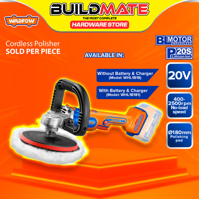 WADFOW P20S/20V Brushless Motor Lithium-Ion Cordless Polisher WHL1B18 | WHL1B181 WCPT - BUILDMATE