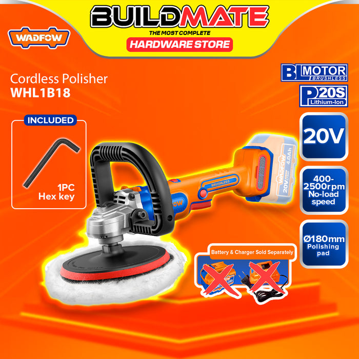 WADFOW P20S/20V Brushless Motor Lithium-Ion Cordless Polisher WHL1B18 | WHL1B181 WCPT - BUILDMATE