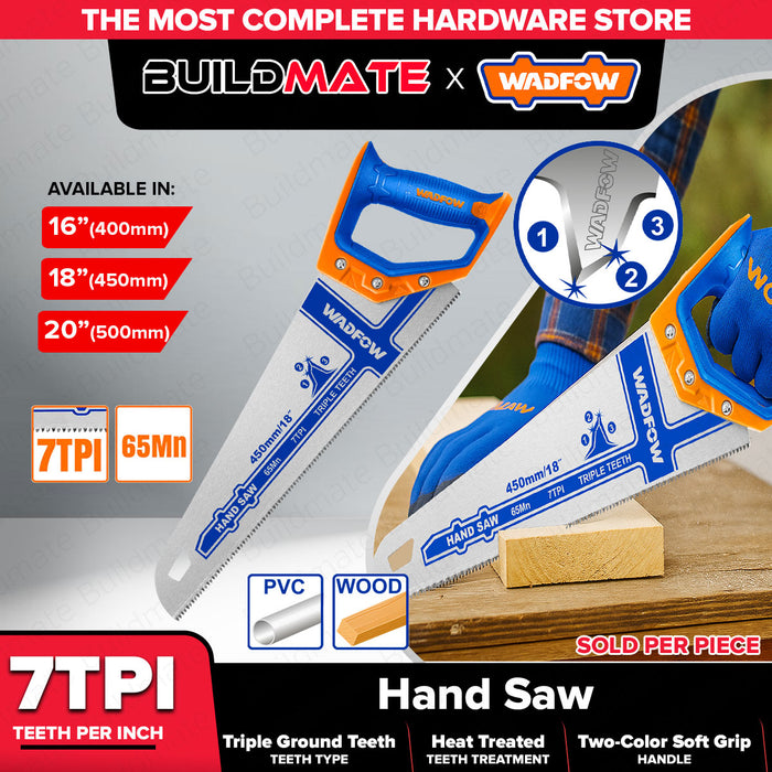 BUILDMATE Wadfow 16"-20" Inch Fast Cut Heat Treatment Teeth Hand Saw For Cutting - WHT