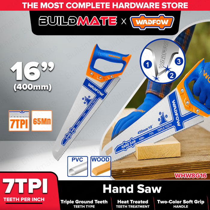 BUILDMATE Wadfow 16"-20" Inch Fast Cut Heat Treatment Teeth Hand Saw For Cutting - WHT