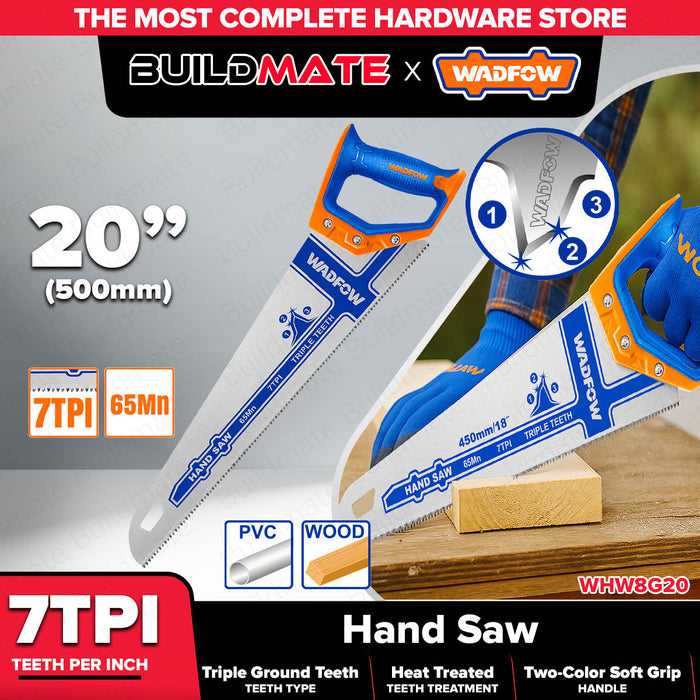 BUILDMATE Wadfow 16"-20" Inch Fast Cut Heat Treatment Teeth Hand Saw For Cutting - WHT