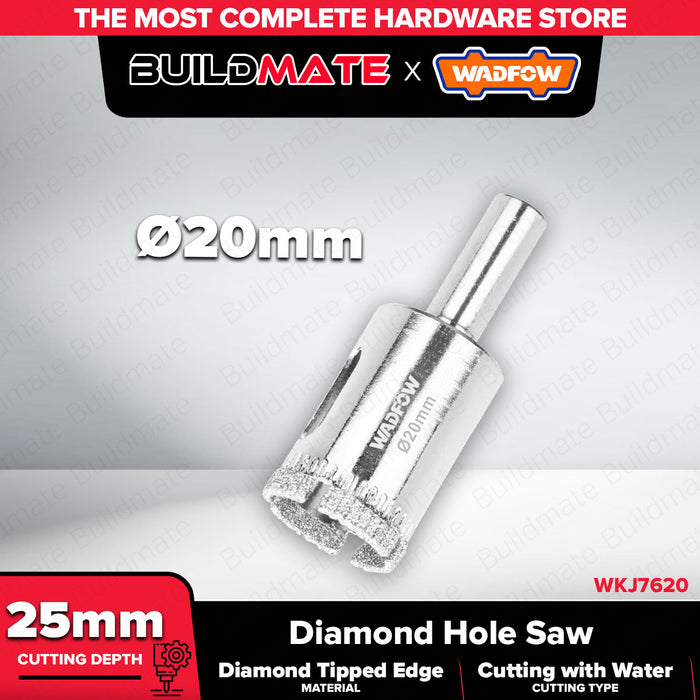 BUILDMATE Wadfow Diamond Hole Saw 20mm - 35mm Wet Diamond Drill Bit Hole Cutter Glass Cutting With Water for Tile Ceramics Porcelain  - WHT